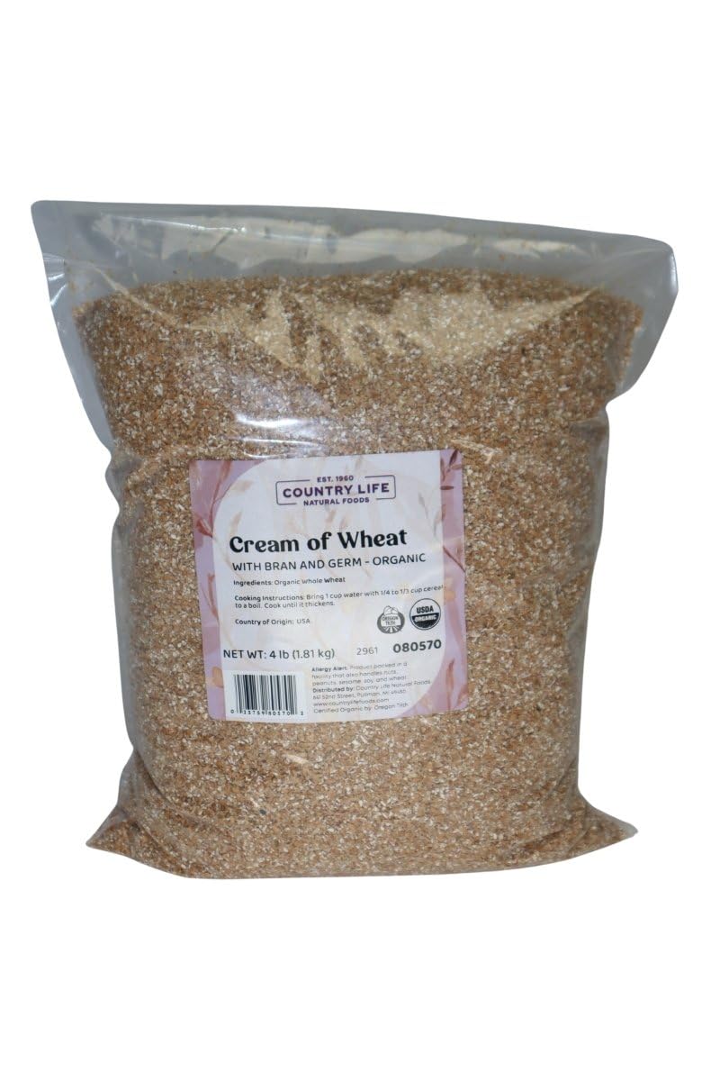 Organic Cream of Wheat Cereal, Non-GMO, Hearty Texture, Classic Breakfast Cereal, Bulk, 25 lb