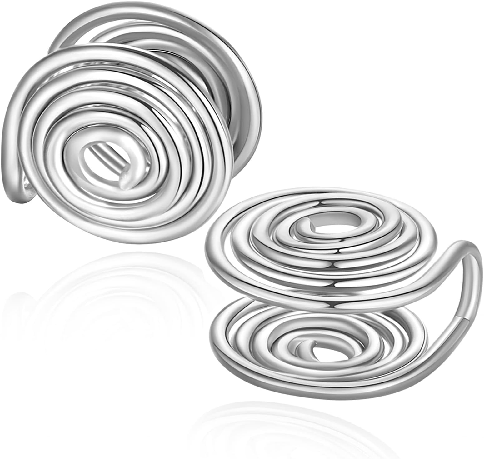 12MM 15MM Pressure Earrings for Keloids, Keloid Earrings Pressure Clip On Earring, Ear Cuff, Stainless Steel Spiral Non-pierced Earrings