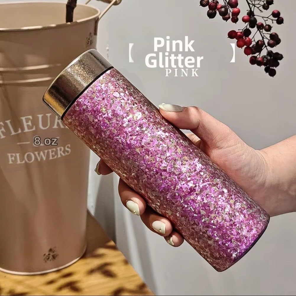 Reisebecher, 300 ml, doppelwandig, reines Titan für längere Warm- und Kaltgetränke, leichte Konstruktion (300 ml, Silber)