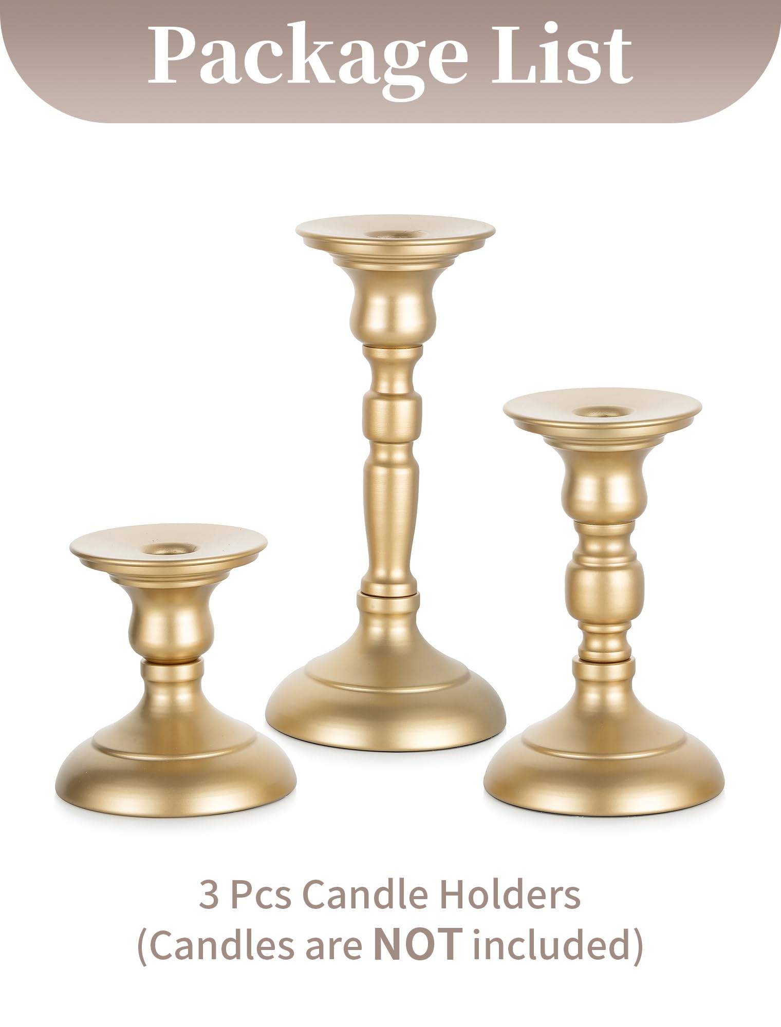 Sziqiqi Vintage Pijler Kandelaars Set van 3, Noodlijdende Metalen Kandelaar, Retro Matzwarte Kandelaarhouders Middelpunt Ornamenten voor Koffie Eettafel Mantel Open Haard Decor
