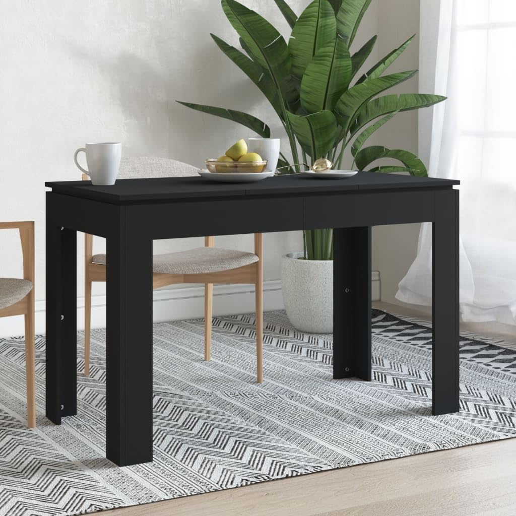 INLIFE Mesa de comedor negra 120 x 60 x 76 cm de madera multicapa muebles, mesas (26,25 kg)