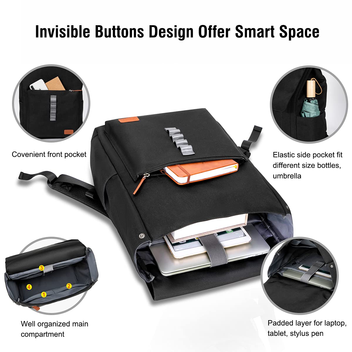 Buy Voova Laptop Backpack for Men Women, Waterproof Back pack Work Bag with 14 15 15.6 Inch