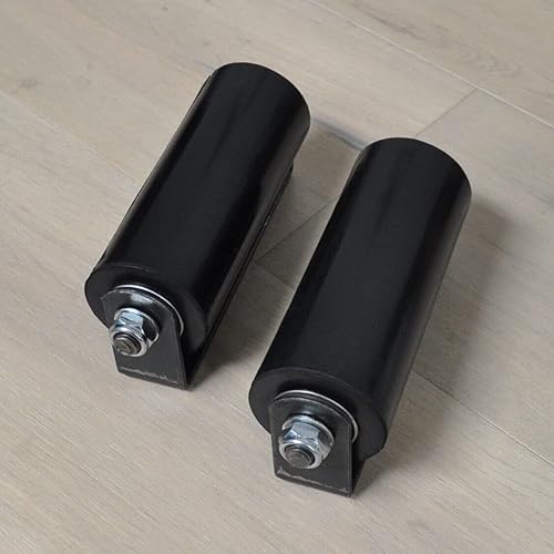 JM Steel Black Rodillo guía de puerta corredera de 6 pulgadas, par de pernos de eje extraíble, ladrón negro duro