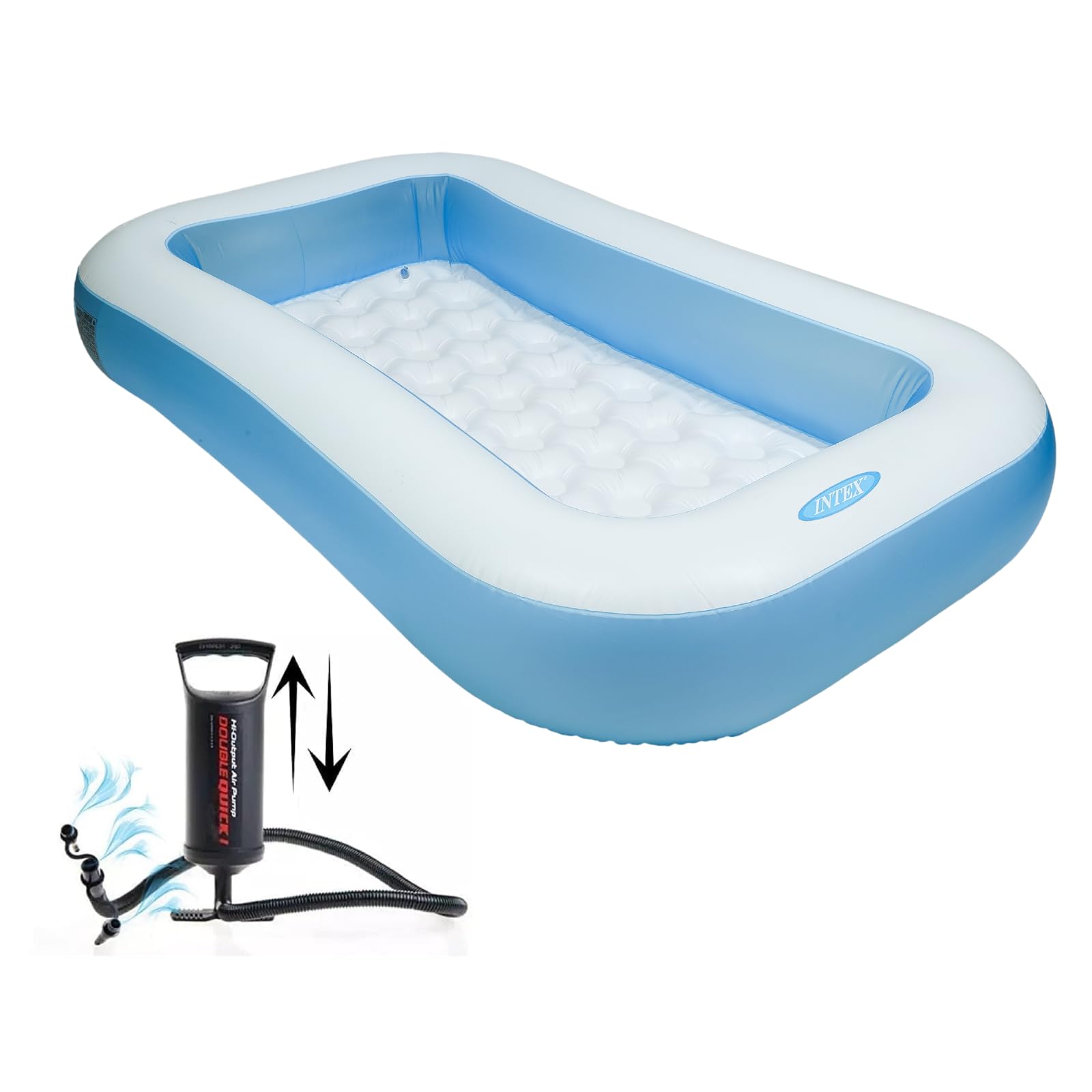 SPIELZEIT Durable Inflatable Kid Swimming Pool 5.5 ft –Includes Air Pump–Lightweight with Convenient Drain Hole–Safe and Convenient for Indoor/Outdoor Use–Spacious (B0DC14S7X7) Amazon Price History, Amazon Price Tracker