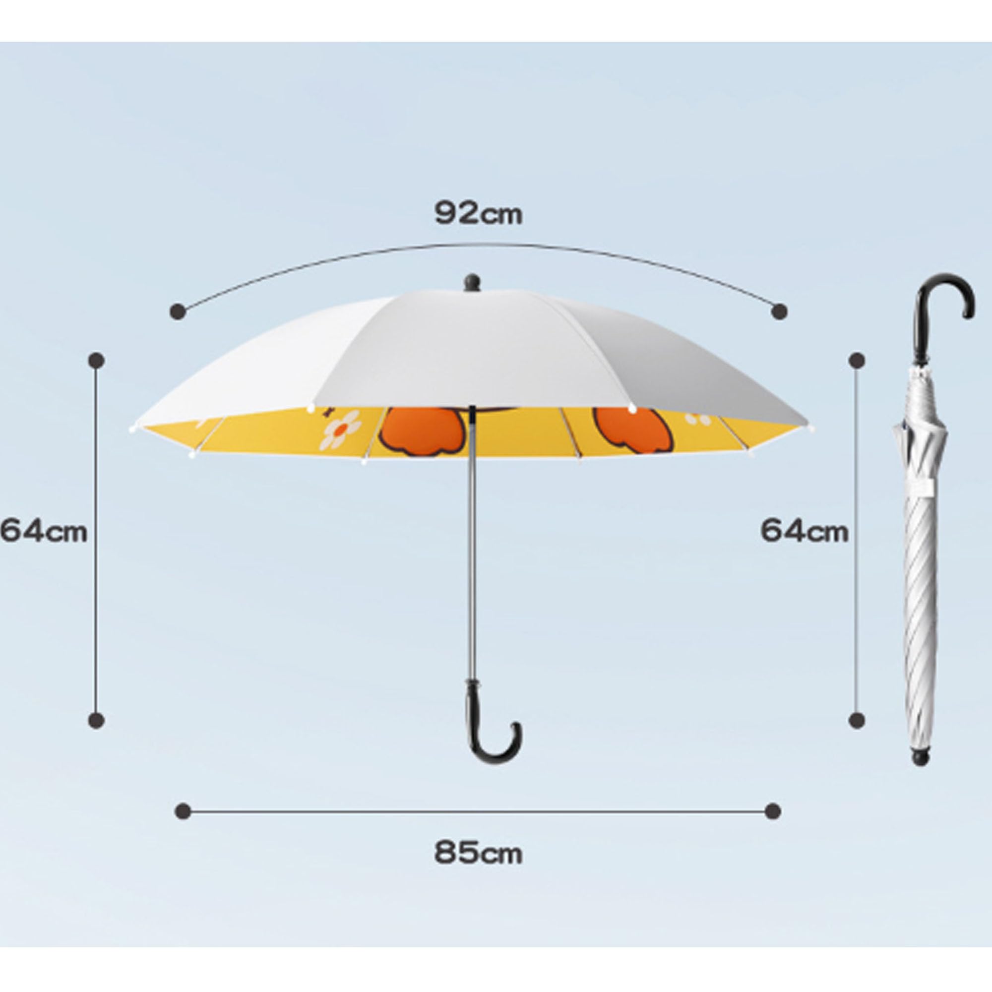 Universal Sonnenschirm Sonnenschutz UPF 50+, Kinderwagen-Sonnenschirm, 85 cm Durchmesser mit Einem Regenschirmgriff, Universal Parasol fürKinderwagen, Kinderwagen(Blauer Dinosaurier)