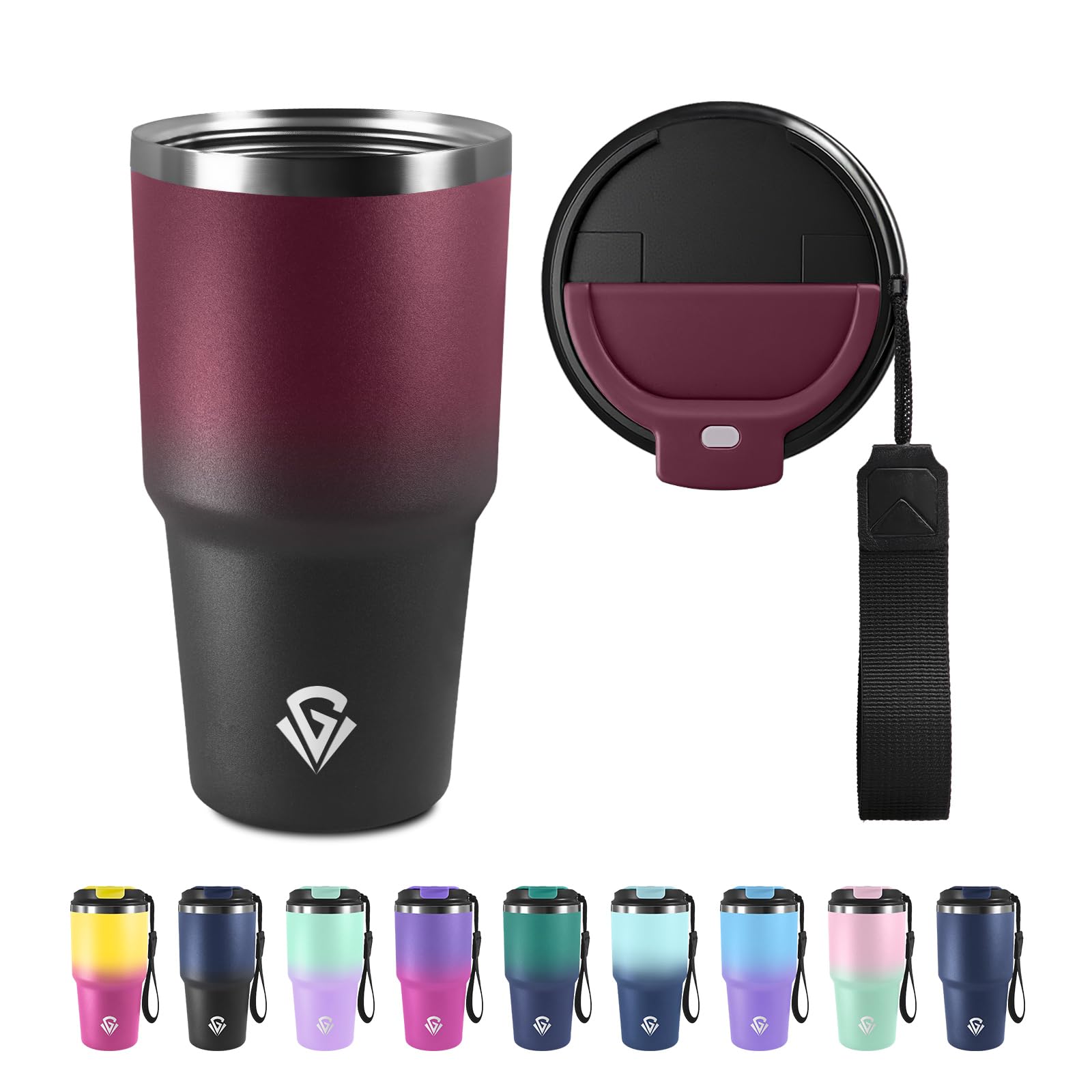 Coffee Mug 600 ml, Stainless Steel Travel Mug, Insulated Mug, Vacuum Leak-Proof Travel Mug with Lid, Leak-Proof Coffee Cup with Drinking Hole