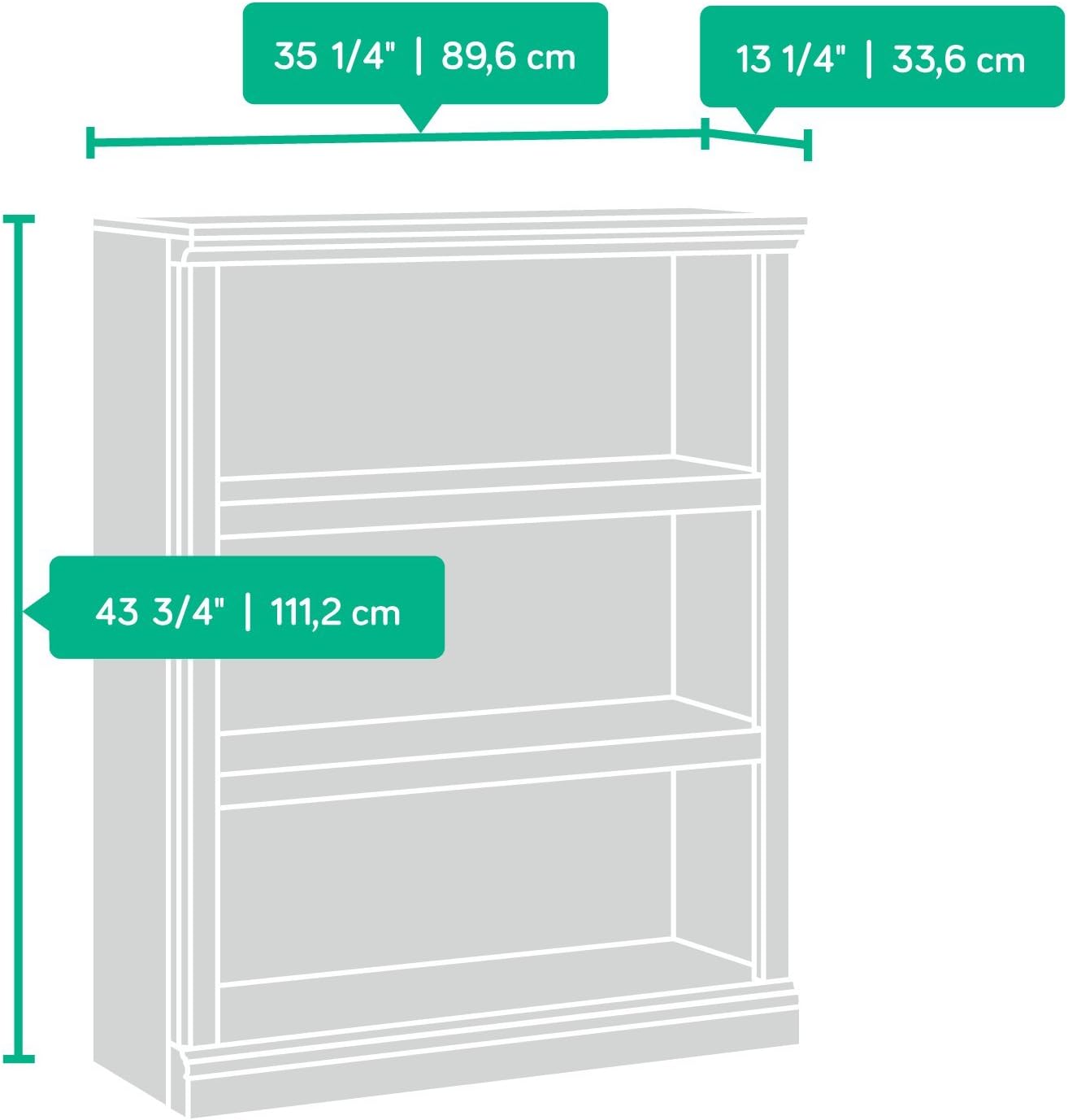 Sauder Miscellaneous Storage Bookcases/Book Shelves (5-Shelf and 3-Shelf), Salt Oak Finish