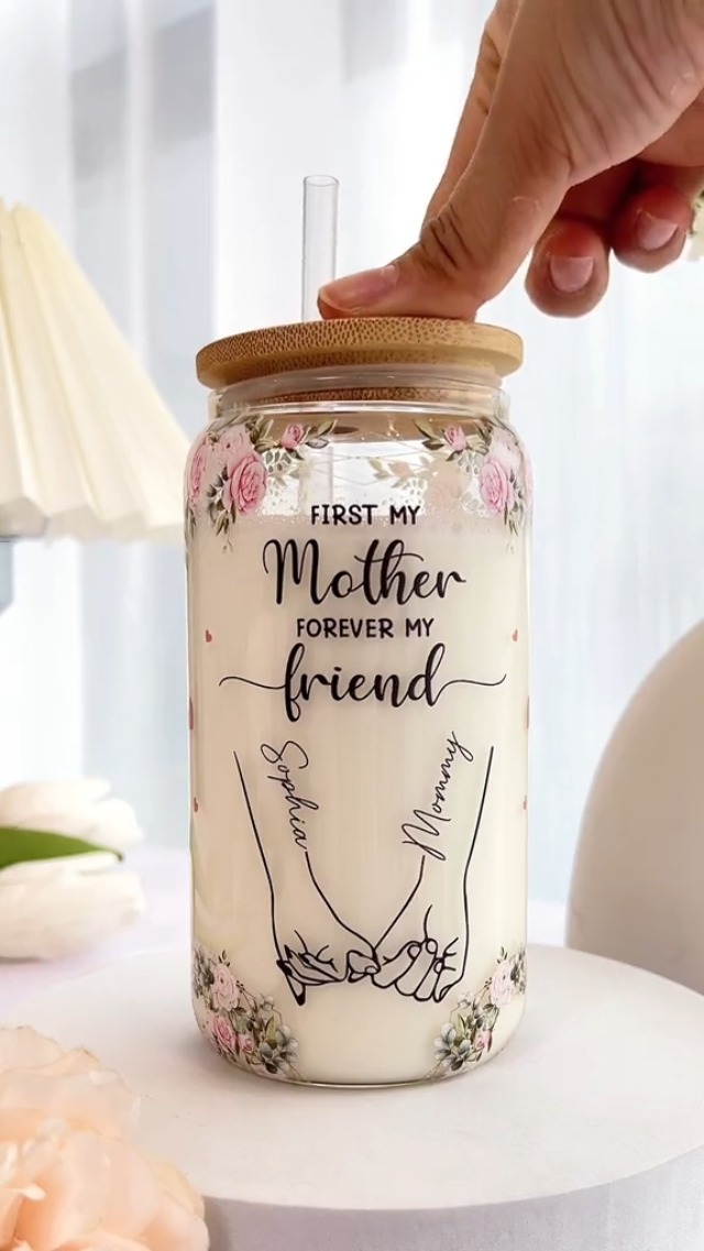 Glitzer-Becher Für Oma – Mit Deckel & Strohhalm, 590 Ml | Doppelwandig, Edelstahl, BPA-frei