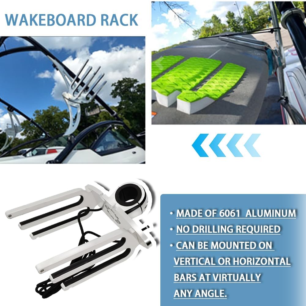 Support de tour de wakeboard en aluminium pour bateau, angle réglable de la base au niveau du bateau