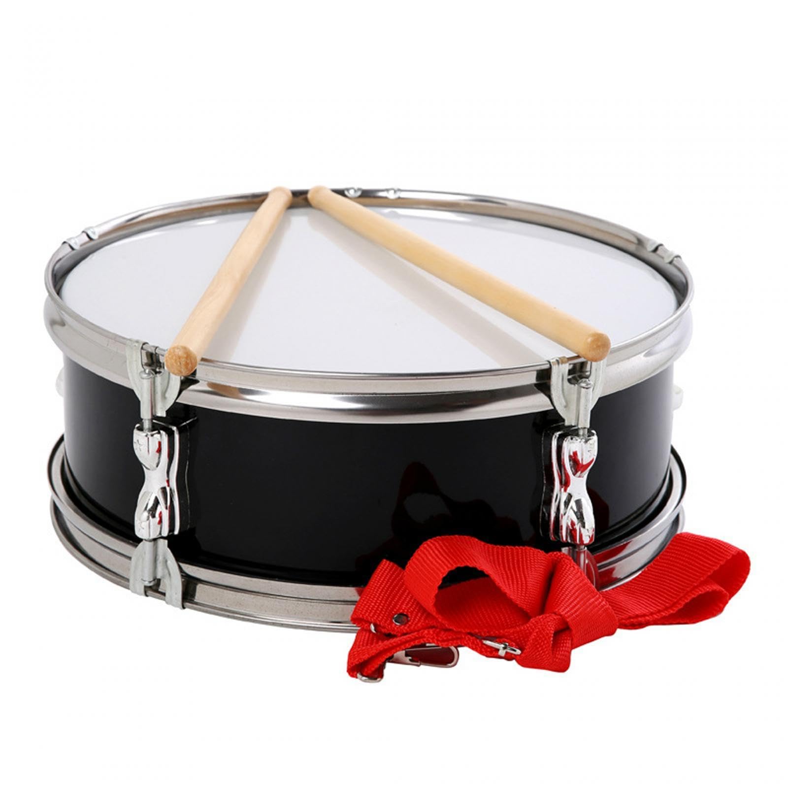 kowaku Instrumento de Percusión de Tambor de 13 Pulgadas con Correa para El Hombro Tambores de Música Portátiles Instrumentos Musicales para Niños Principian, Negro