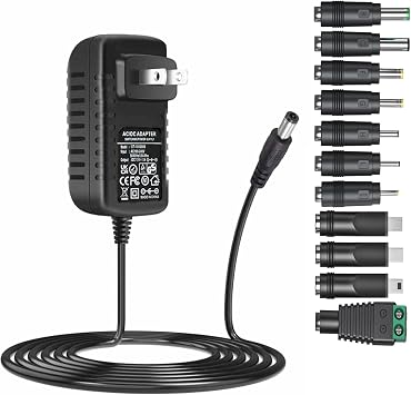 Universal 5V 3A Ac Adapter DC5V Power Supply Charger with 11 DC Plug Tips AC120V to DC5v 3a 2.5a 2a 1.5a 1a Power Adapter for Baby Monitor Graco Swing Raspberry Pi USB HUB 5volt ac-dc Adapter 6FT