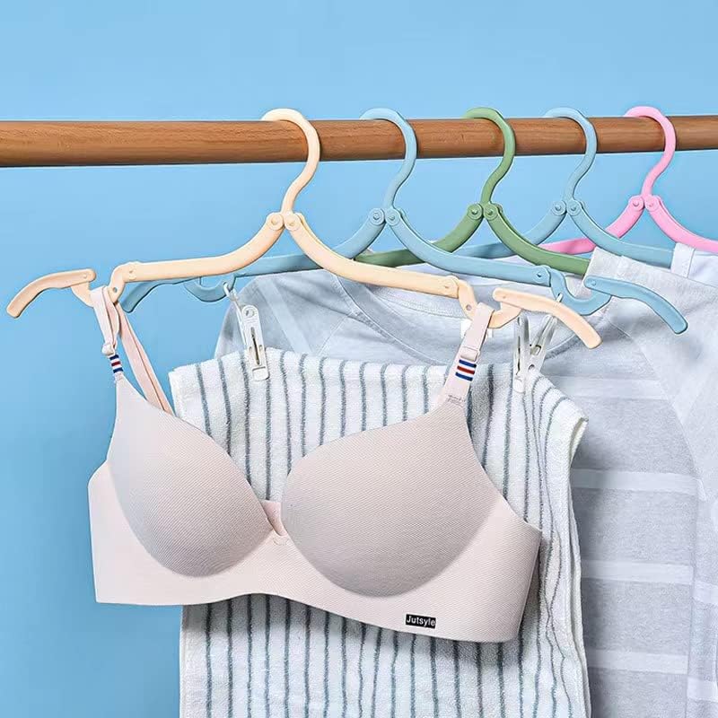 Image of Travel Curry - Portable Folding Clothes Hanger Set | Foldable Non-Slip Hangers for Wardrobe, Travel & Outdoor Drying | Space-Saving Multifunctional Adult & Child Hangers - Pack of 12