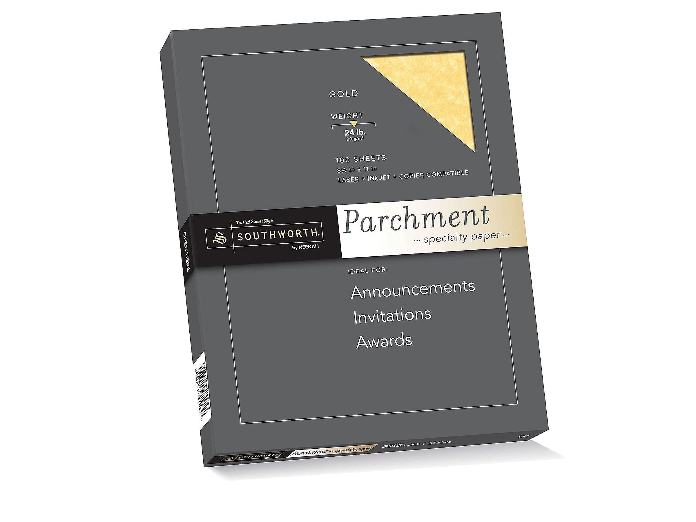 Southworth® Parchment Specialty Paper, 8 1/2" x 11", 24 Lb, Gold, Pack Of 100