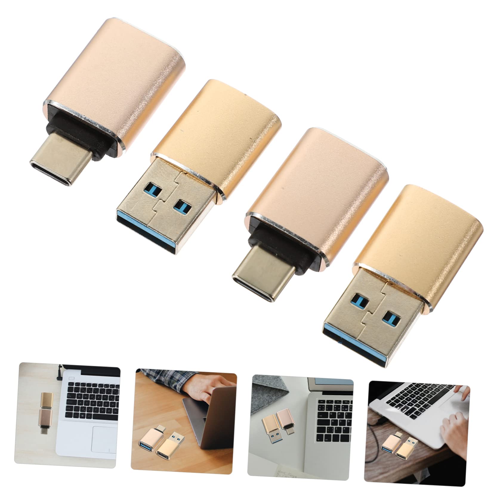 WOONEKY 5 Set Di Adattatori Usb-c A Usb in Lega Di Alluminio Adattatore Otg Lettore Di Schede Esterno Per Laptop/computer 4 Pezzi*5