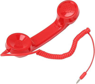 CCYLEZ Retro 3.5mm Telephone Handset, Cell Phone Handset Mic, Red