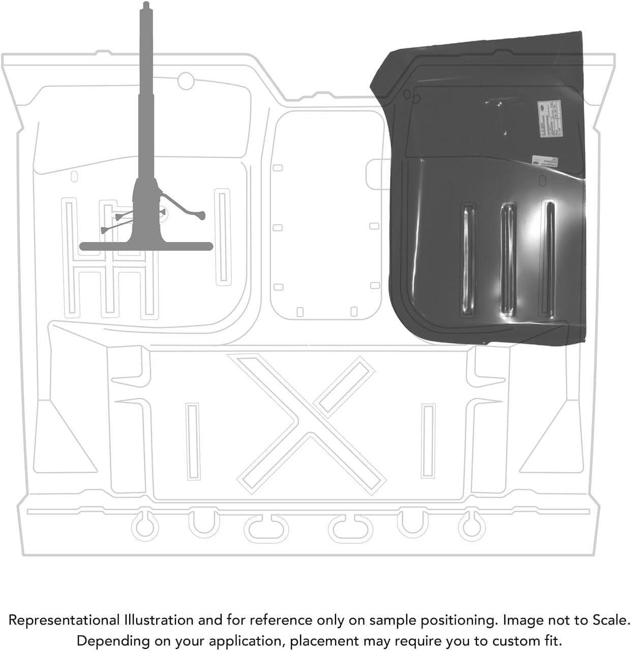 JEGS 78740 Front Cab Floor Panel 1978-1979 Ford Bronco 1967-1979 Ford F-Series T