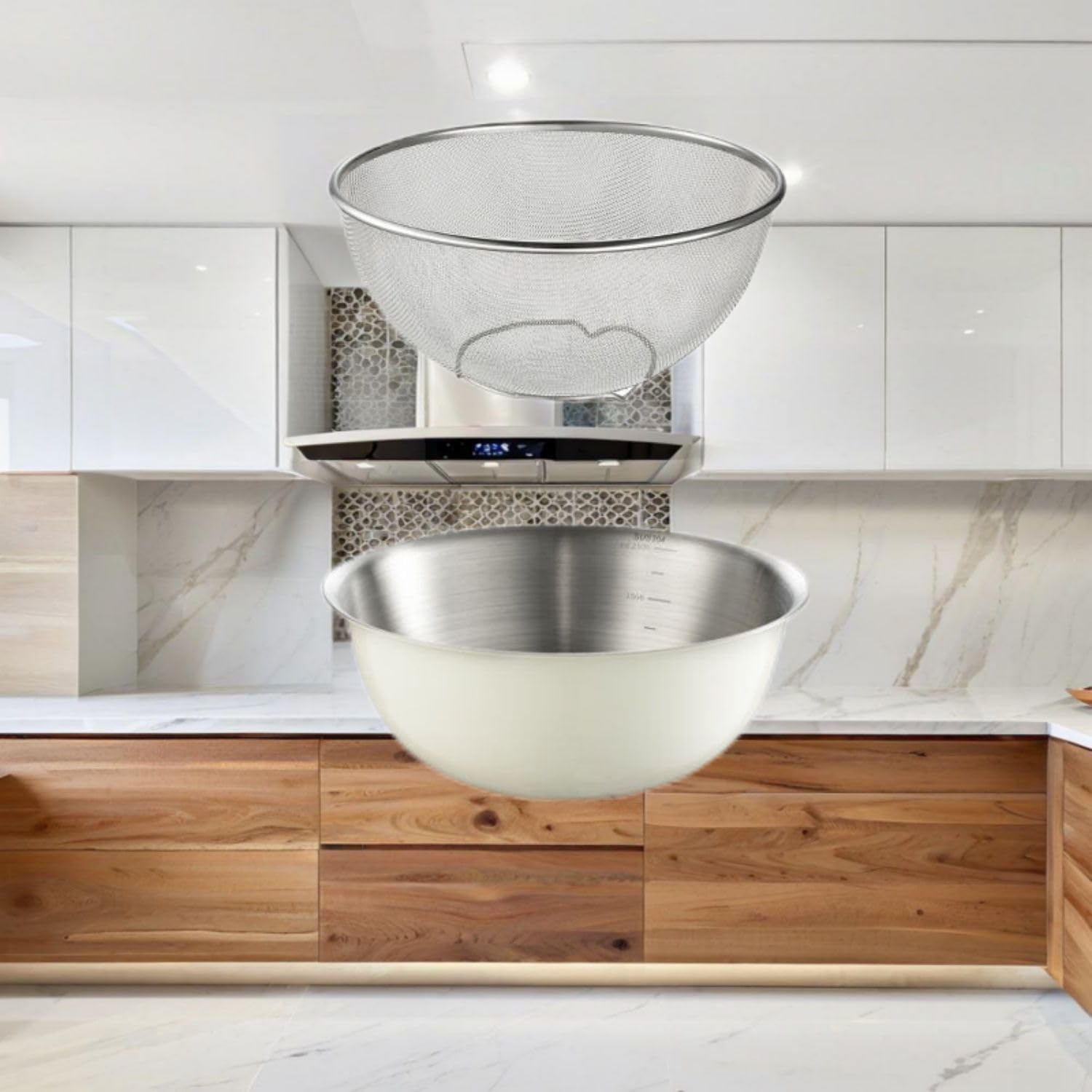 素味不锈钢盆沥水篮家用厨房 Kitchen Gadgets, Cook Accessories 料理拌菜洗菜盆打蛋和面揉面盆沙拉碗 KCookware Accessories - 1920