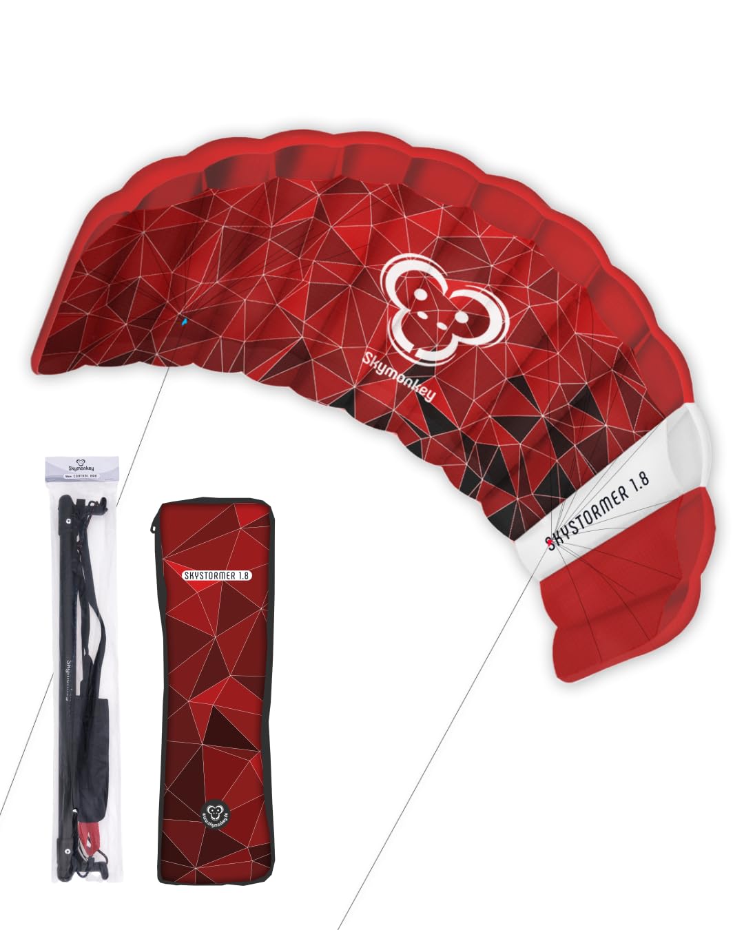 Skymonkey Skystormer Lenkmatte 2-Leiner (inkl. Lenkbar) Ready 2 Fly- Verschiedene Größen (180 cm oder 230 cm Spannweite)