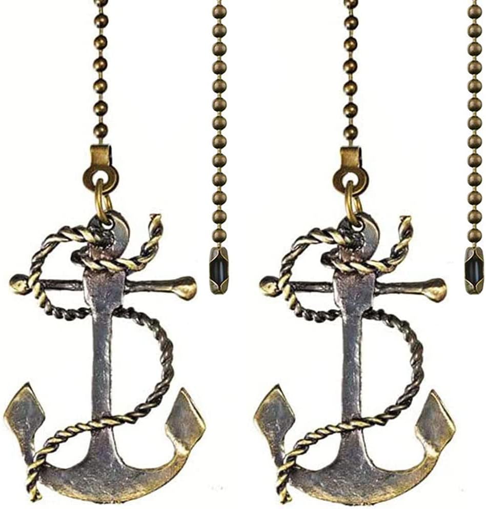 Akahttbn Ceiling Fan Chain Pulls Decorative Extension 12 inch Anchor