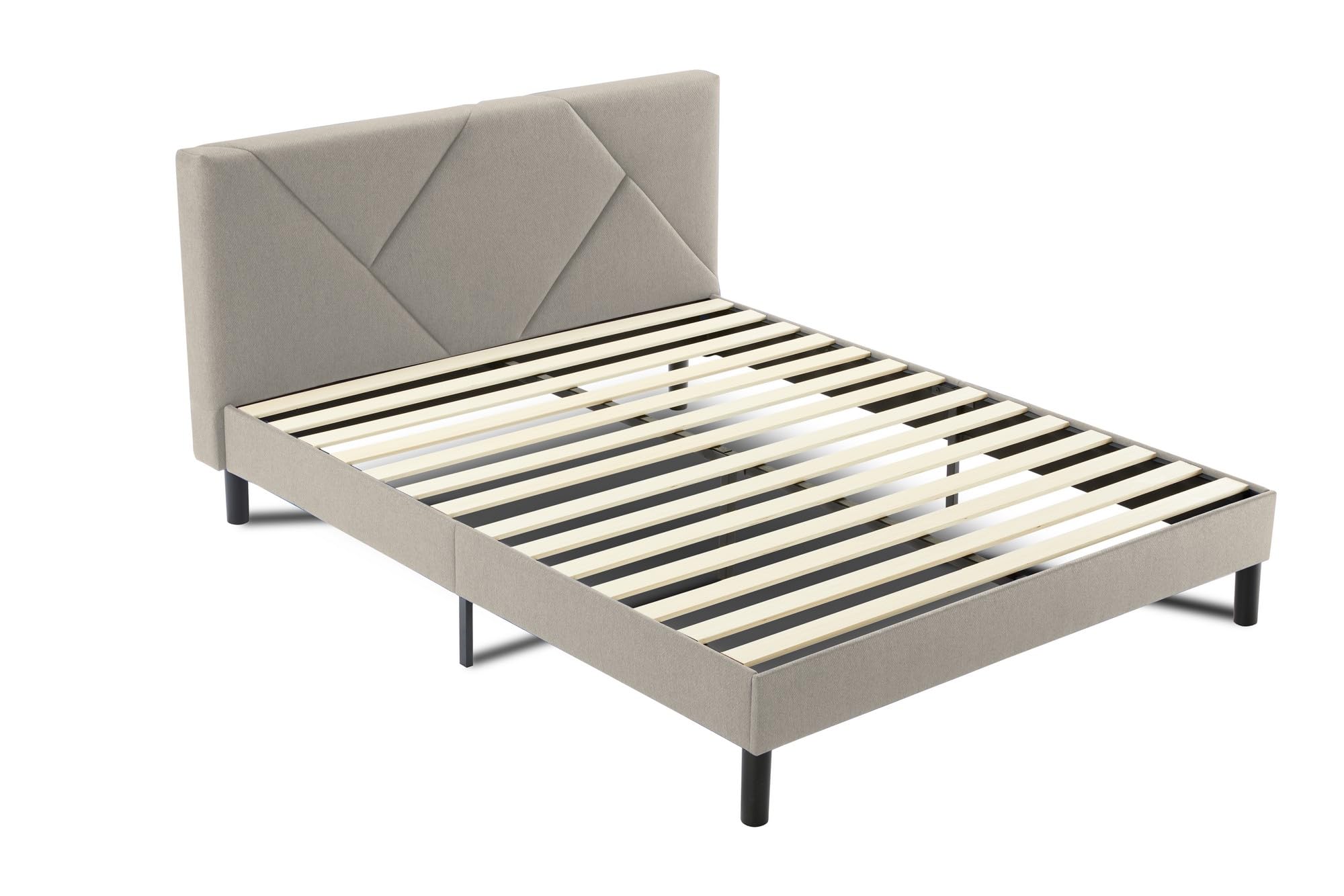 Dmora - Letto piazza e mezza Zeffirio, Sommier per camera da letto, Giroletto per stanza, Struttura porta materasso, Adatto a materasso Cm 120x190, Tortora