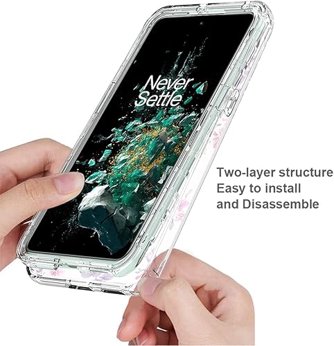 Miniatura 4 de Funda para OnePlus 10T 5GOnePlus Ace Pro, CPH2415 con protector de pantalla de vidrio templado, funda protectora de TPU transparente floral a prueba