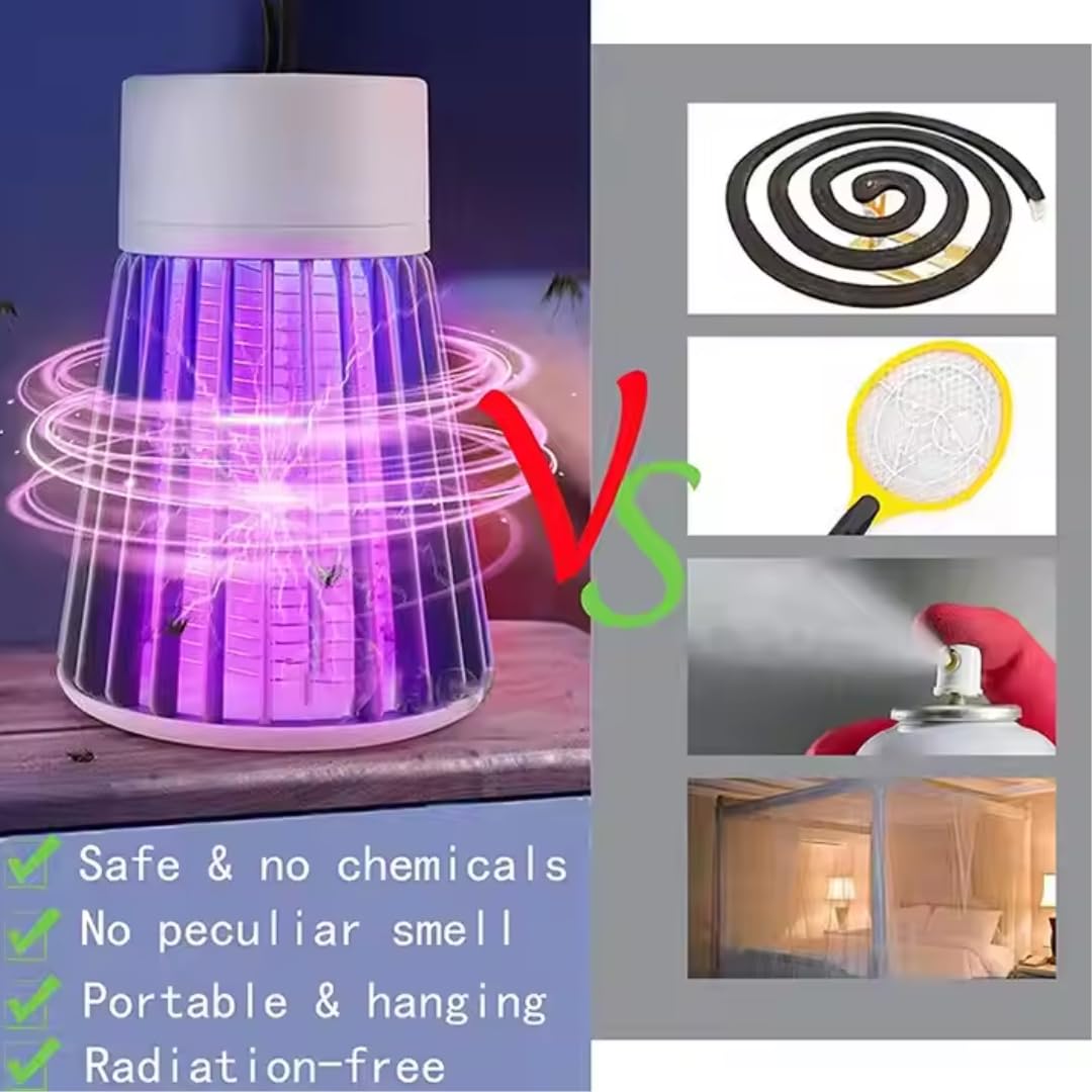 Patio Planet Eco Friendly Electronic LED Mosquito Killer Machine Trap Lamp, Theory Screen Protector Mosquito Killer lamp for USB Powered Electronic Mosquito Killer Bug Zappers (Pack of 1) 2