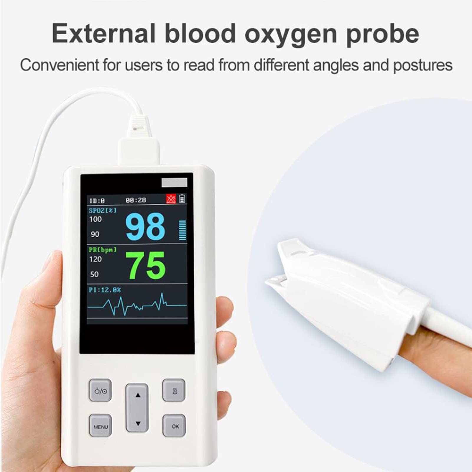 Oxímetro de pulso para la yema del dedo, precisión de medición superior Pantalla LED exquisita Monitores de saturación para la yema del dedo compactos y livianos