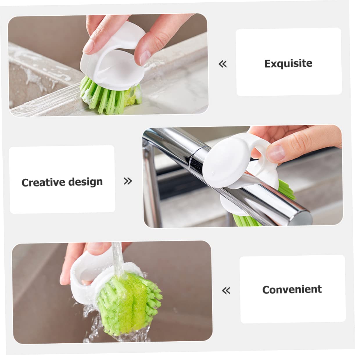 ULTECHNOVO Cepillo para Lavar Platos con Mango Ergonómico Y Diseño Redondeado para Fregar Sartenes Y Utensilios De Cocina Cepillo Multiusos para Limpieza De Superficies 2 Piezas X 4