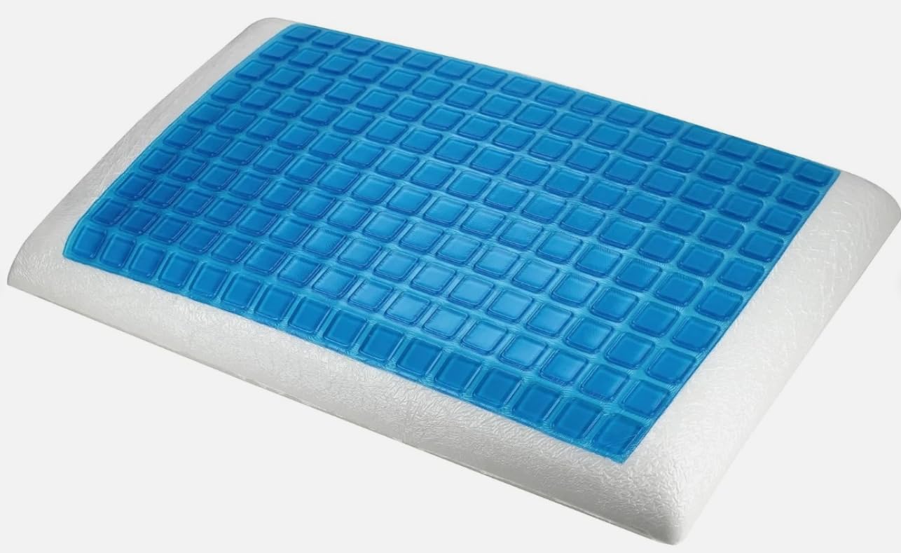 Generico Cuscino -Guanciale in Memory Foam con Gel Anallergico, Fodera Antiacaro Sfoderabile Tessuto Traspirante Lavabili in Lavatrice, Guanciali 40x70 Alti 13cm