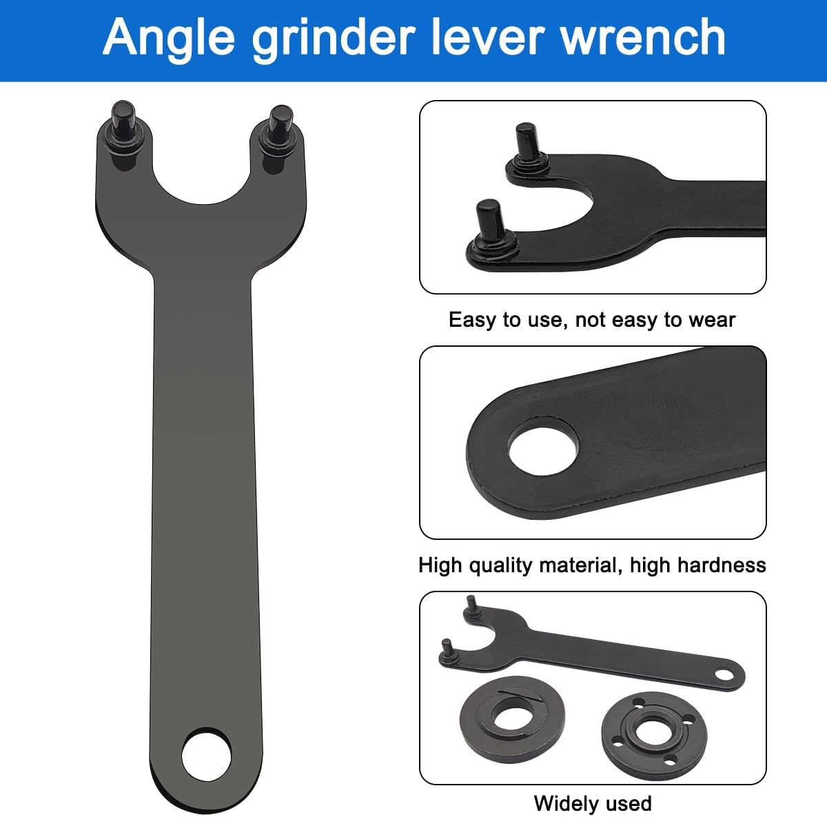 3 Pcs Angle Grinder Nut Angle Grinder Wrench Kit, 5/8-11 Flange Metal Lock Nut, Angles Grinders Replacement Parts, Compatible with Makita Metabo Dewalt Ryobi Decker 193465-4, 4.5" 5" Grinder Parts