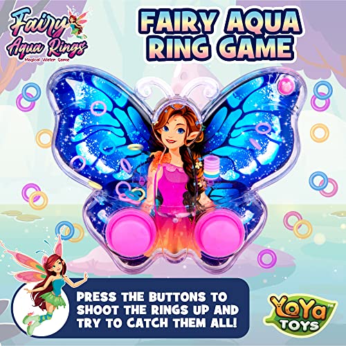 Yoya Toys Fairy Butterfly Water Ring Toss Handheld Game - Water Games For Kids Handheld With Cute Pixie Design, Classic-Style Retro Water Game, Portable & Travel-Friendly Handheld Games For Kids #TOP1