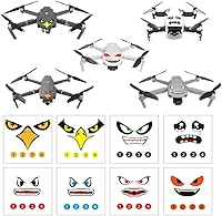 Vista 1 de RCGEEK Stickers Set 3M Drone Decals Facial Expression Skins Compatible DJI Mavic 2 Pro/Zoom Mavic Pro Platinum Avoiding Birds Clashing, 8 Styles