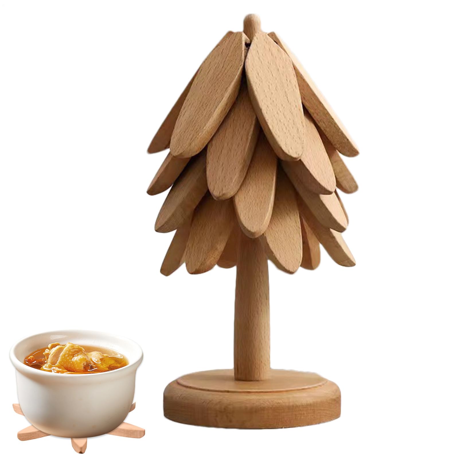 Dessous de plat en bois isolant pliable design arbre innovant
