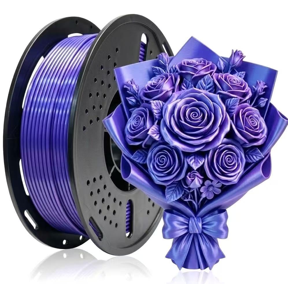 Image of Silk PLA 3D Printing Filament 1.75mm Filajoy3D 3D Printing Filament 1KG, Dimensional Accuracy ±0.03mm, Compatible with Most FDM 3D Printers, Blue-Purple