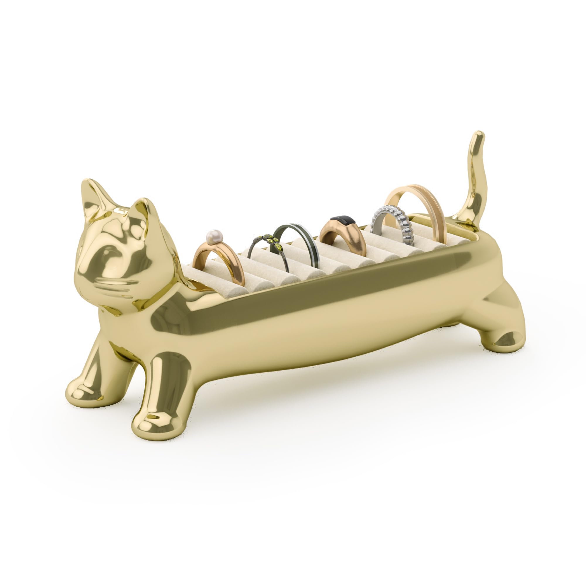 Umbra Cat Ring Holder - Gift for Cat Lovers - Jewelry Storage, Brass