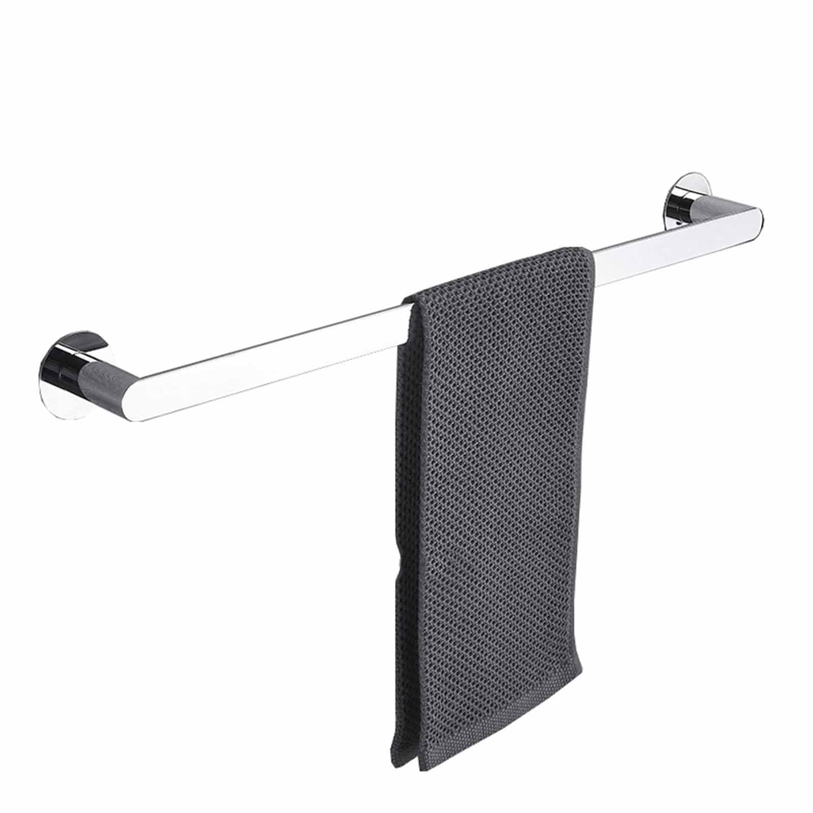 Porte-serviettes sans perçage acier inoxydable support mural 40cm pour douche et wc