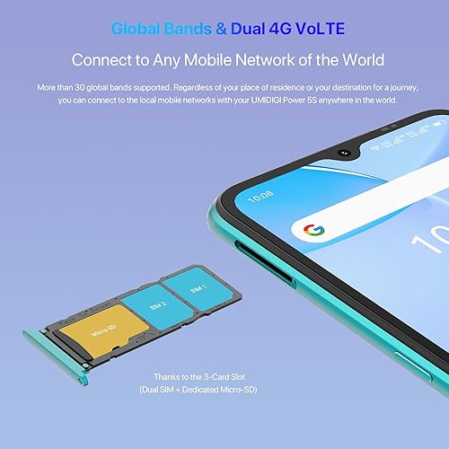 Miniatura 5 de UMIDIGI Power 5S 4+32GB Unlocked Cell Phone Expandable 258GB, Up to 2.0GHz 6150mAh with 3D Unibody Design, 6.53 HD Display Smartphone with 16MP AI