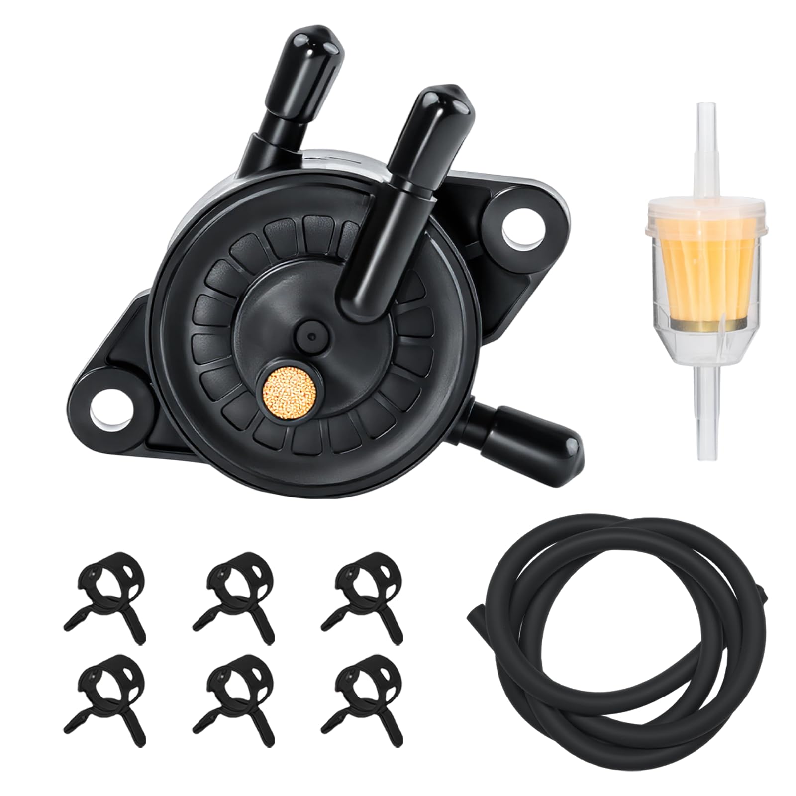 Photo 1 of AMZAUTO Fuel Pump with Filter and Oil Hose, Compatible with Briggs and Stratton Mikuni John Deere Kawasaki Yamaha Lawn Mower Golf Cart Cub Cadet Small Engine Kohler Fuel Pump, Replaces 597338 808656