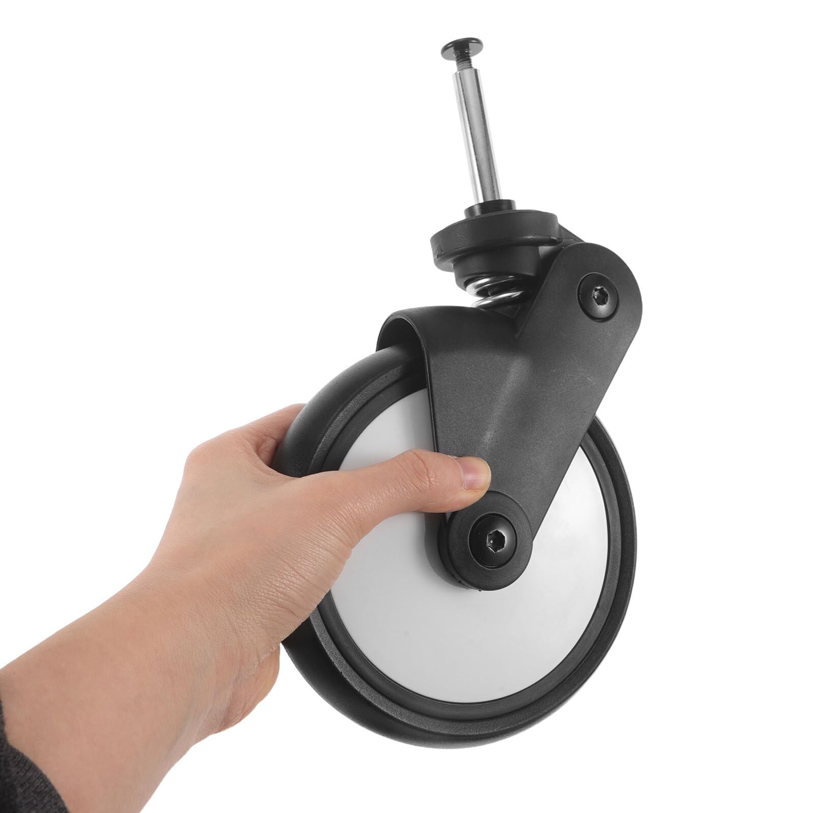 1 Paire de Roues de Rechange en Caoutchouc 13 Cm avec Tige de Direction pour Poussette Bébé, Roues Avant Adaptées pour Trotteur, Remplacement Solide, Accessoires Poussette