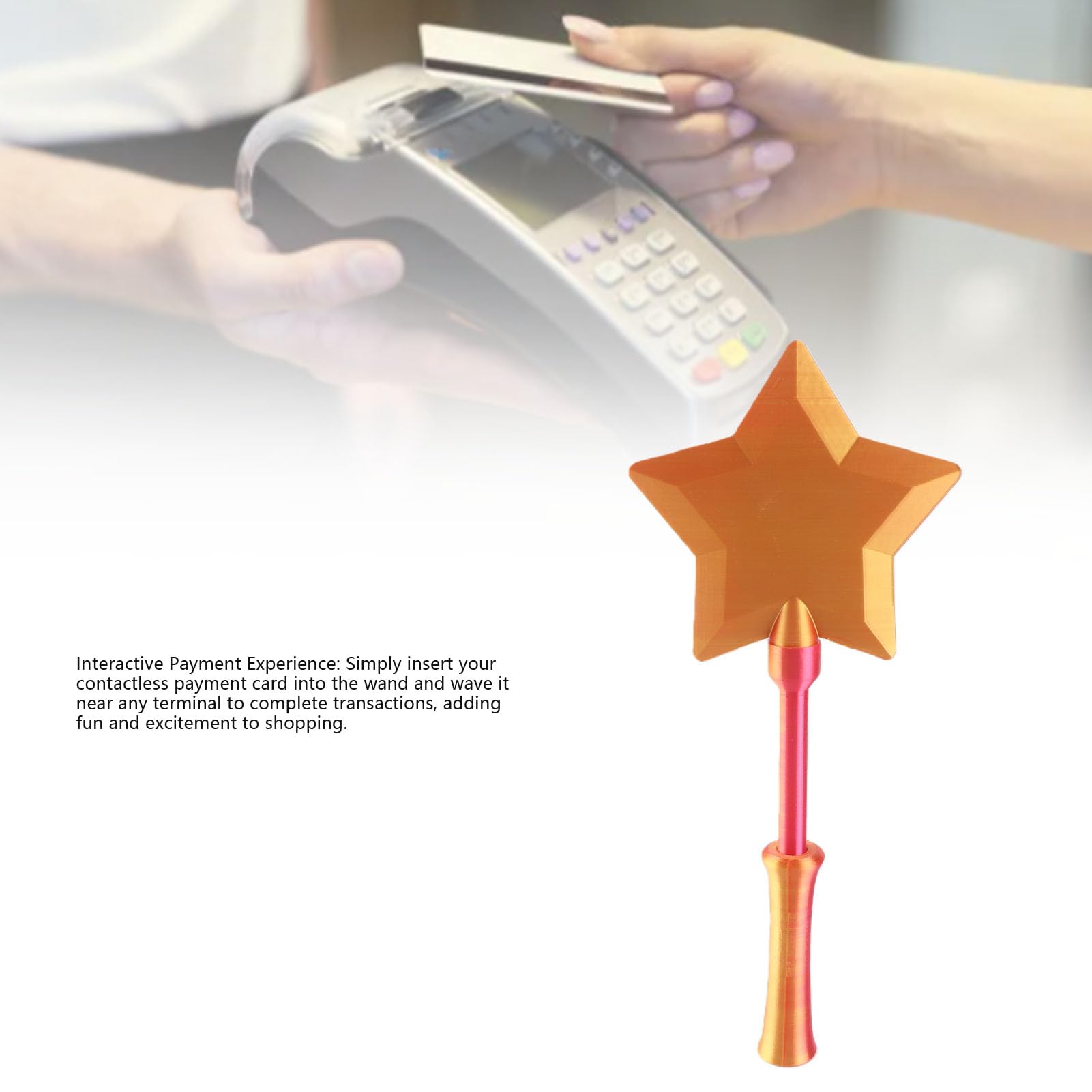 SIXRUN Porta Tessere Tap to Pay a Forma di Bacchetta, Design Stampato in