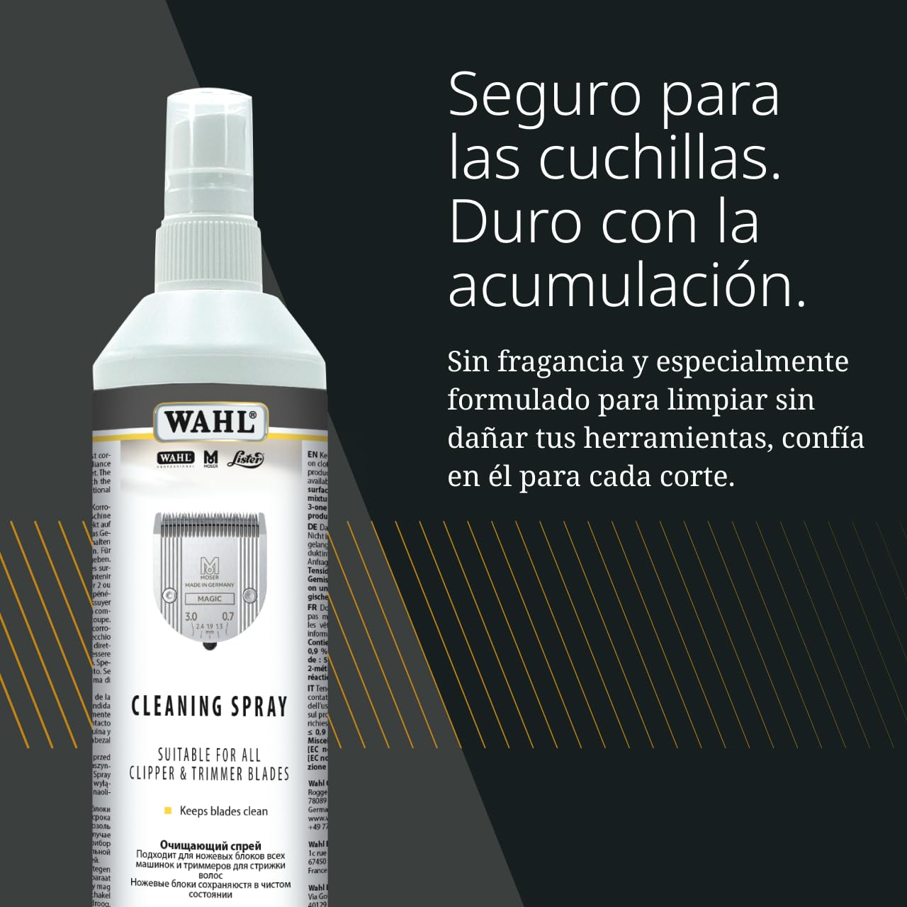 Wahl Spray Limpiador para Cuchillas de Cortapelos, 250 ml | Spray Limpiador para Cuchillas, Limpia y Protege los Juegos de Cuchillas, Fórmula Segura, Prolonga la Vida Útil