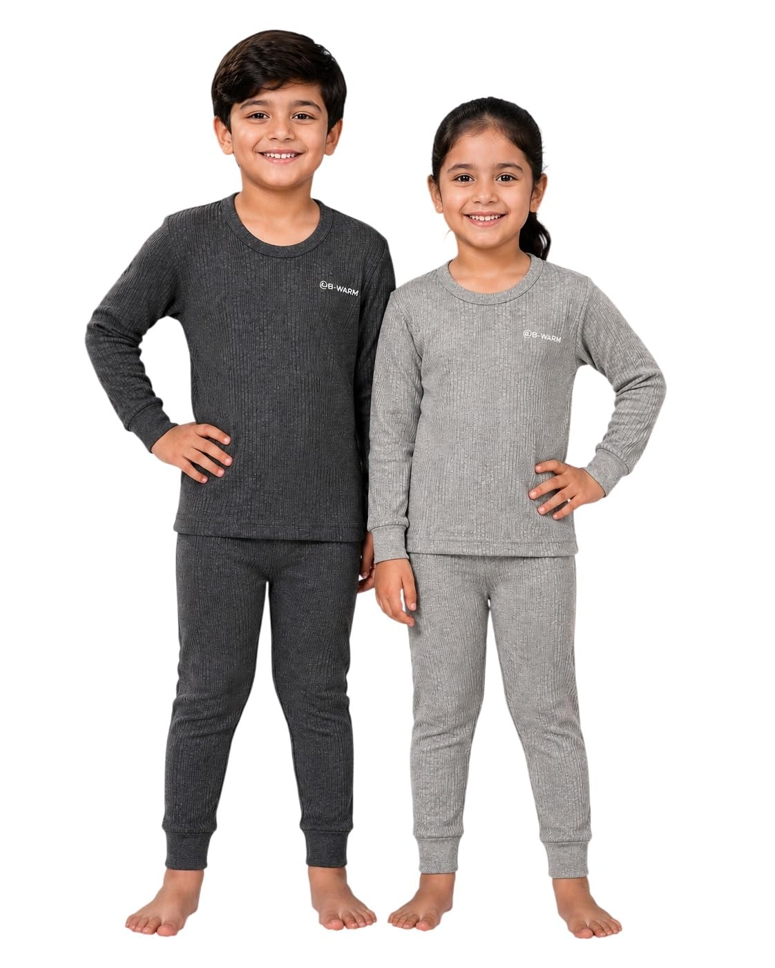 Unisex Kids Thermal Wear Set for Boys and Girls | Ribbed Cotton Full Sleeve Top and Lower Winter Inner Suit-image-39