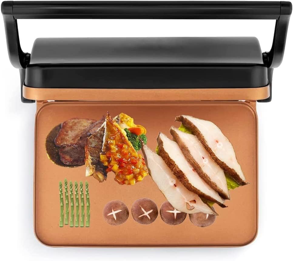 Vista 2 de Plancha eléctrica antiadherente compacta de 2 rebanadas, para prensar pan Panini