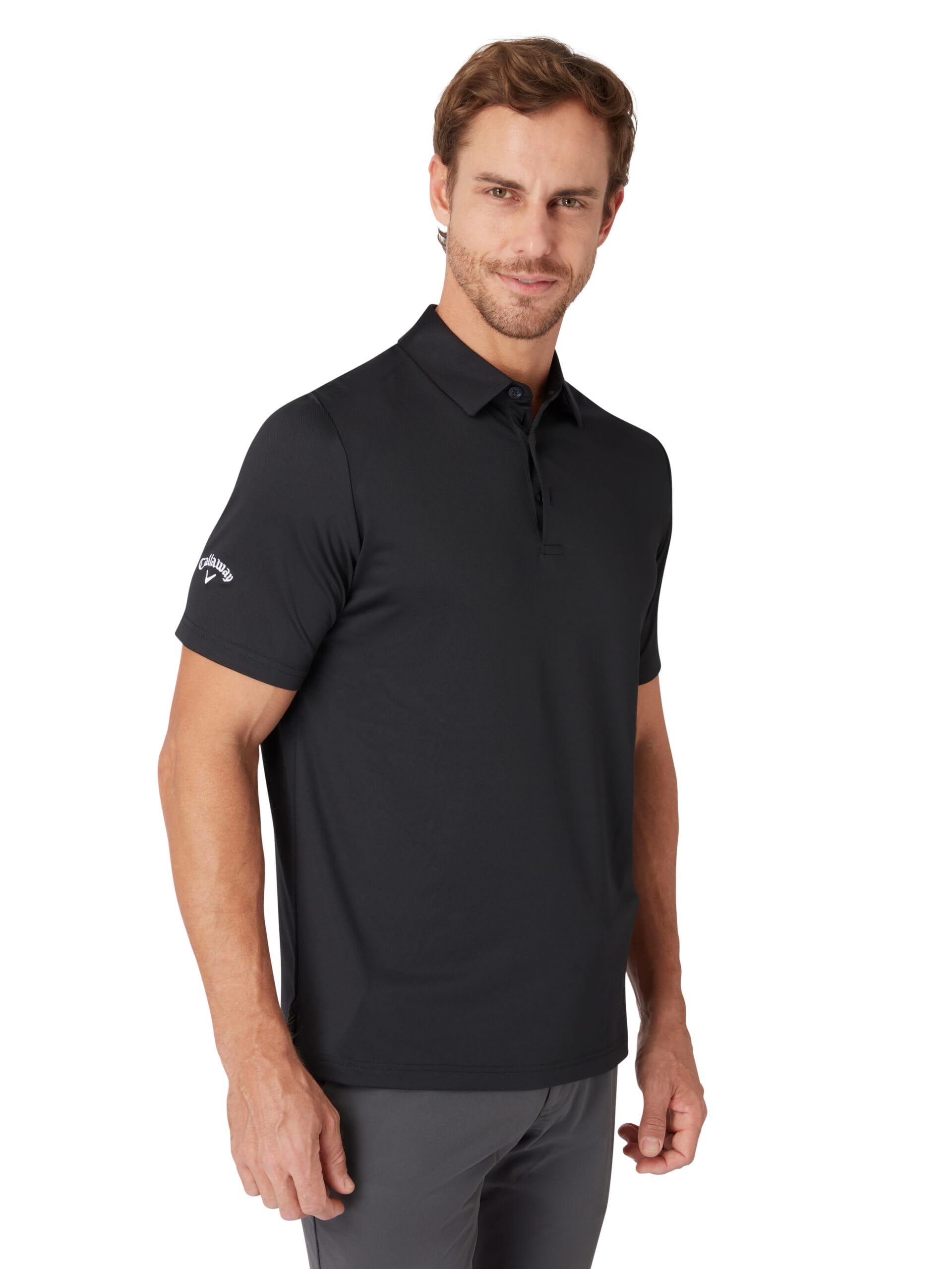 Callaway Mens Emea Solid Polo Shirt, Caviar, 3XL EU