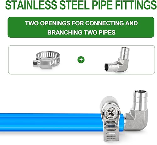 Miniatura 6 de TAISHER Accesorios de púas de manguera de codo de 90 grados de acero inoxidable 304, púas de 1 pulgada x 1 pulgada para combustibleairelíquidogas