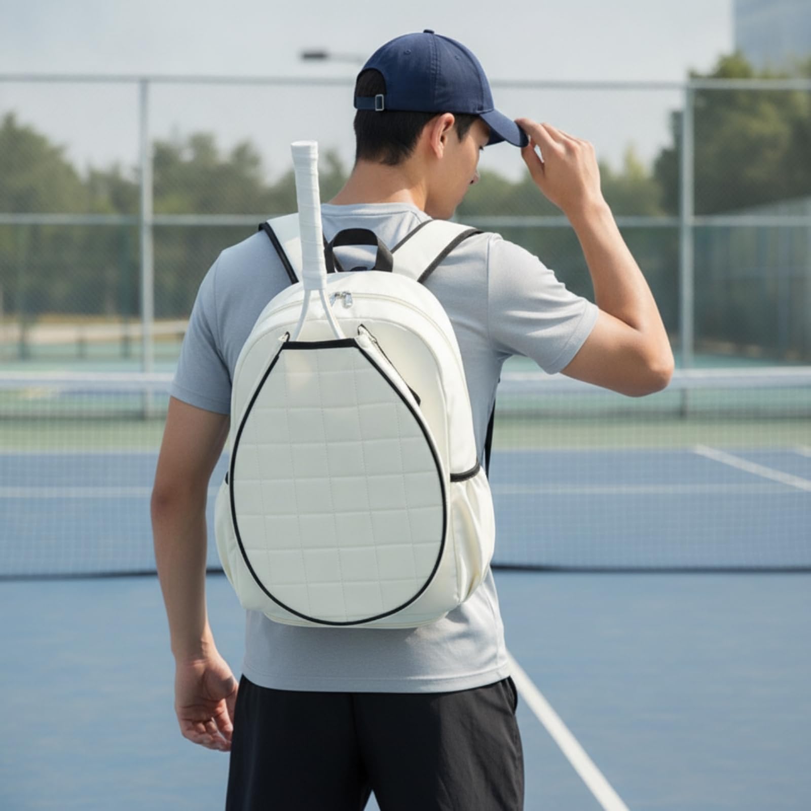 Zaino Tennis Borsa Racchetta Zaino Sportivo Borsa Scarpe Zaino Palestra Nylon Antistrappo Sezione Separata per Scarpe Indumenti Puliti Protetti Tasche