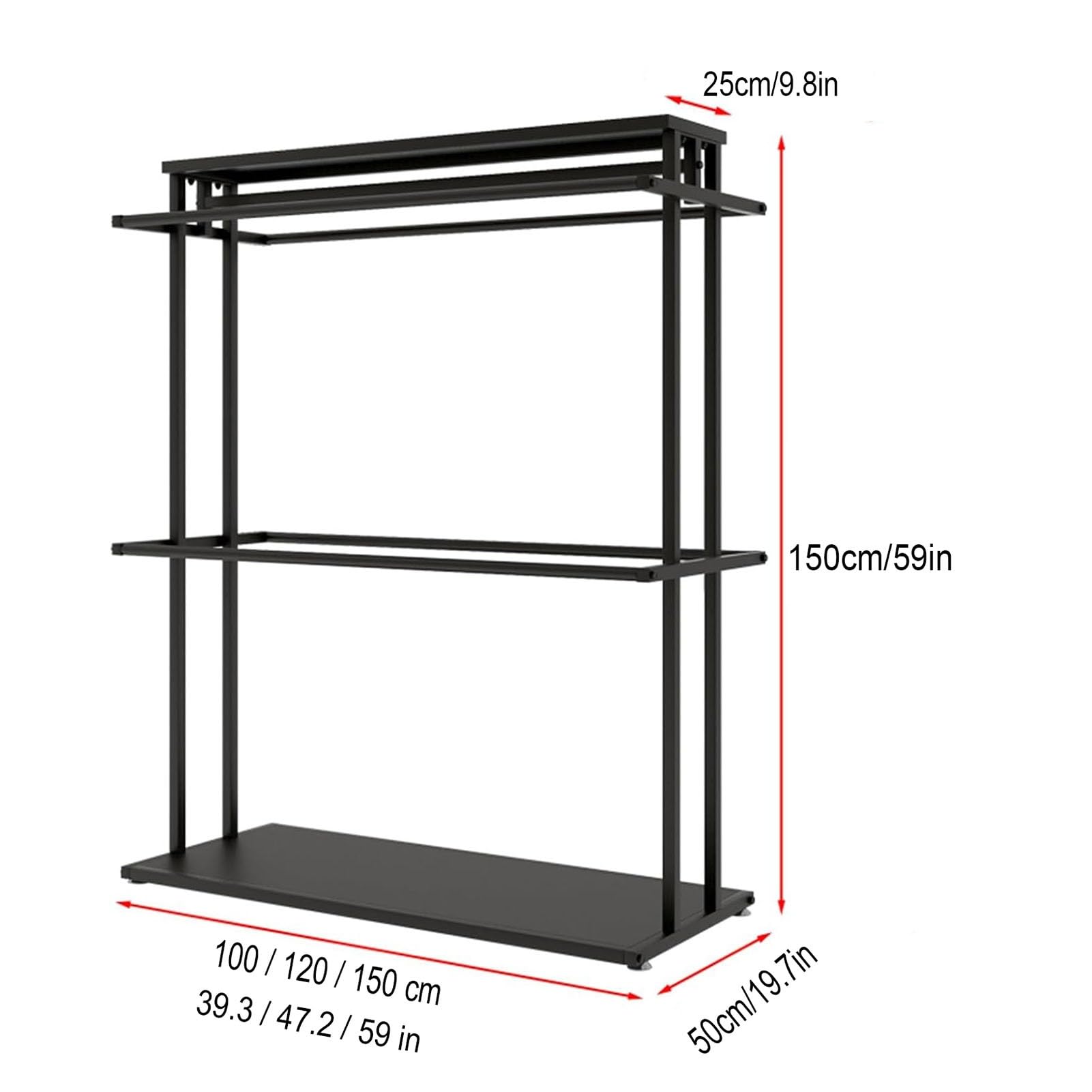 Generico Espositore in Tessuto Resistente per Sciarpe e Biancheria Intima, scaffale Organizer da Pavimento per Tende, trapunte e Coperte, Ideale per Boutique e fiere (Oro, 100x50x150 cm)
