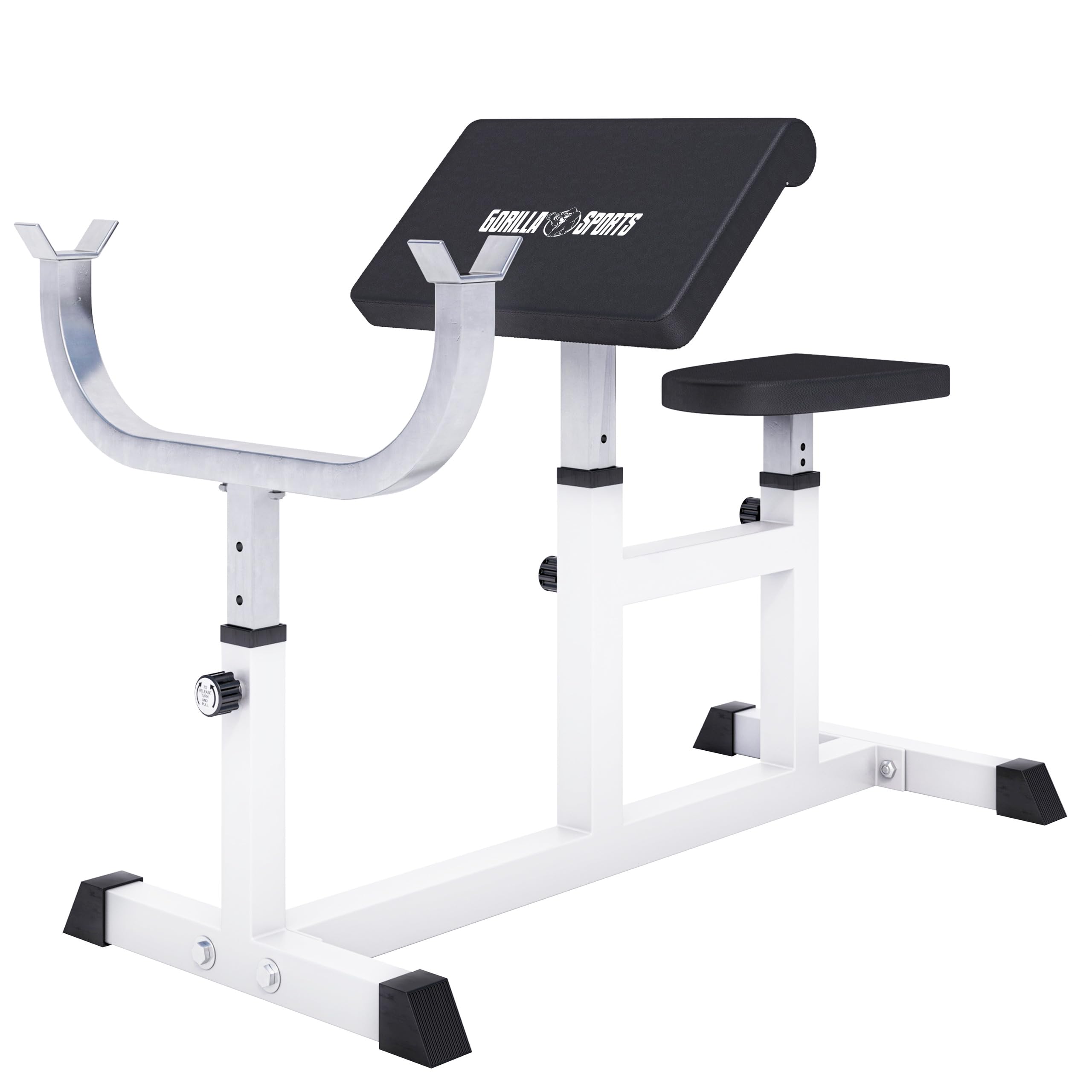 GORILLA SPORTS® Banc de Musculation pour Biceps - Réglable, Charge Max. 200 kg - Curl, Entraînement, Triceps, Preacher, Équipement de Fitness, Gym, Sport