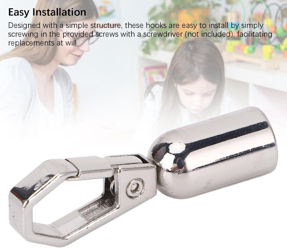 Zinc Alloy Rope End Snap Hooks, 10 Sets with Screws