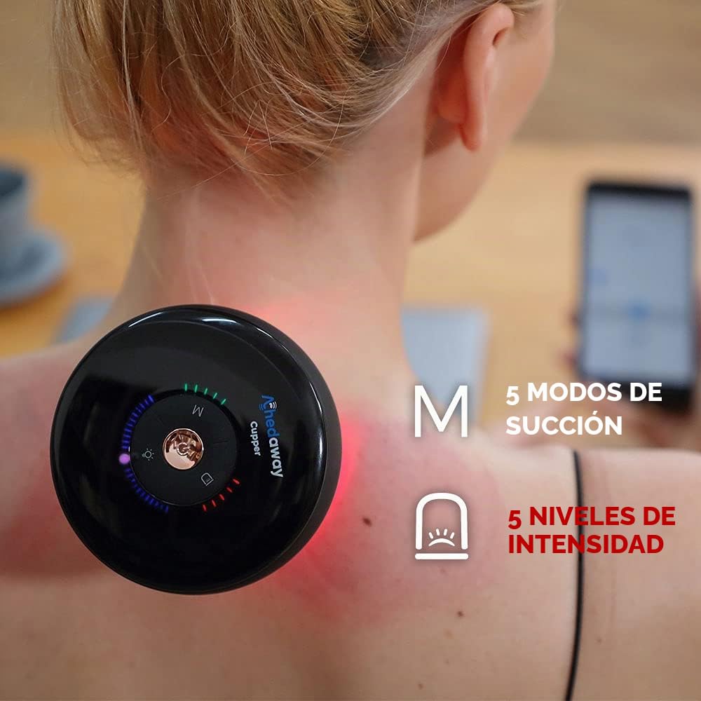 ACHEDAWAY Cupper (par) - Masajeador inteligente de terapia de ventosas con terapia de luz roja
